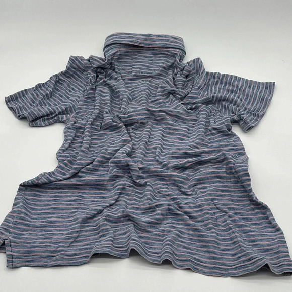 Faherty Brand Men’s Polo Shirt Striped Natural Indigo Dyed Blue/Red Sz XL - Picture 17 of 17